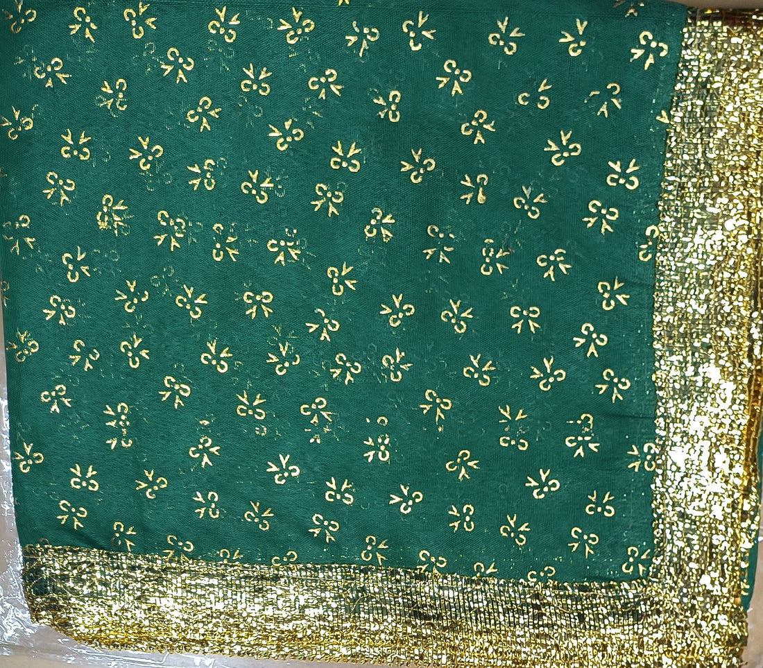 Peera Di Chadar Green with Golden Border Traditional Religious Cloth