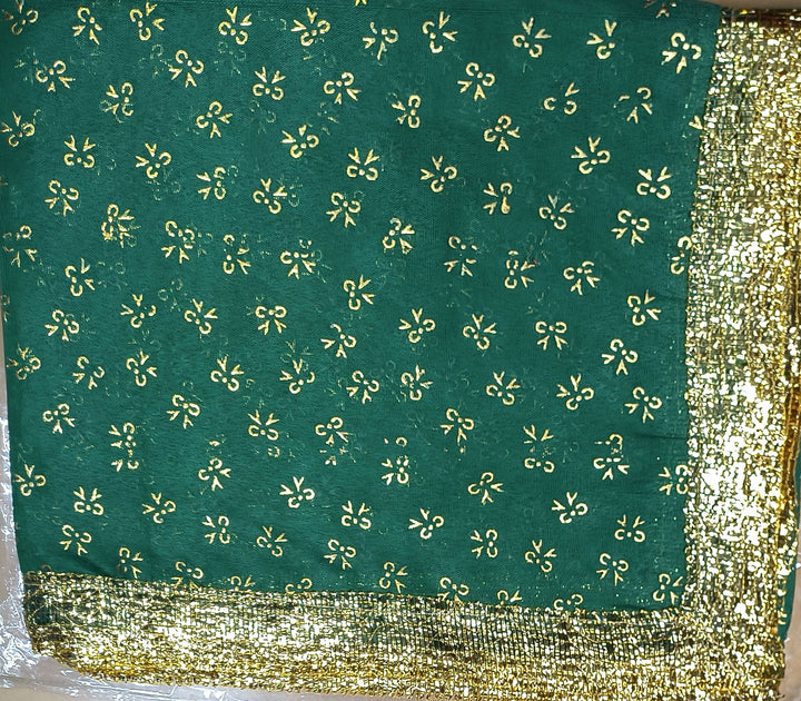 Peera Di Chadar Green with Golden Border Traditional Religious Cloth