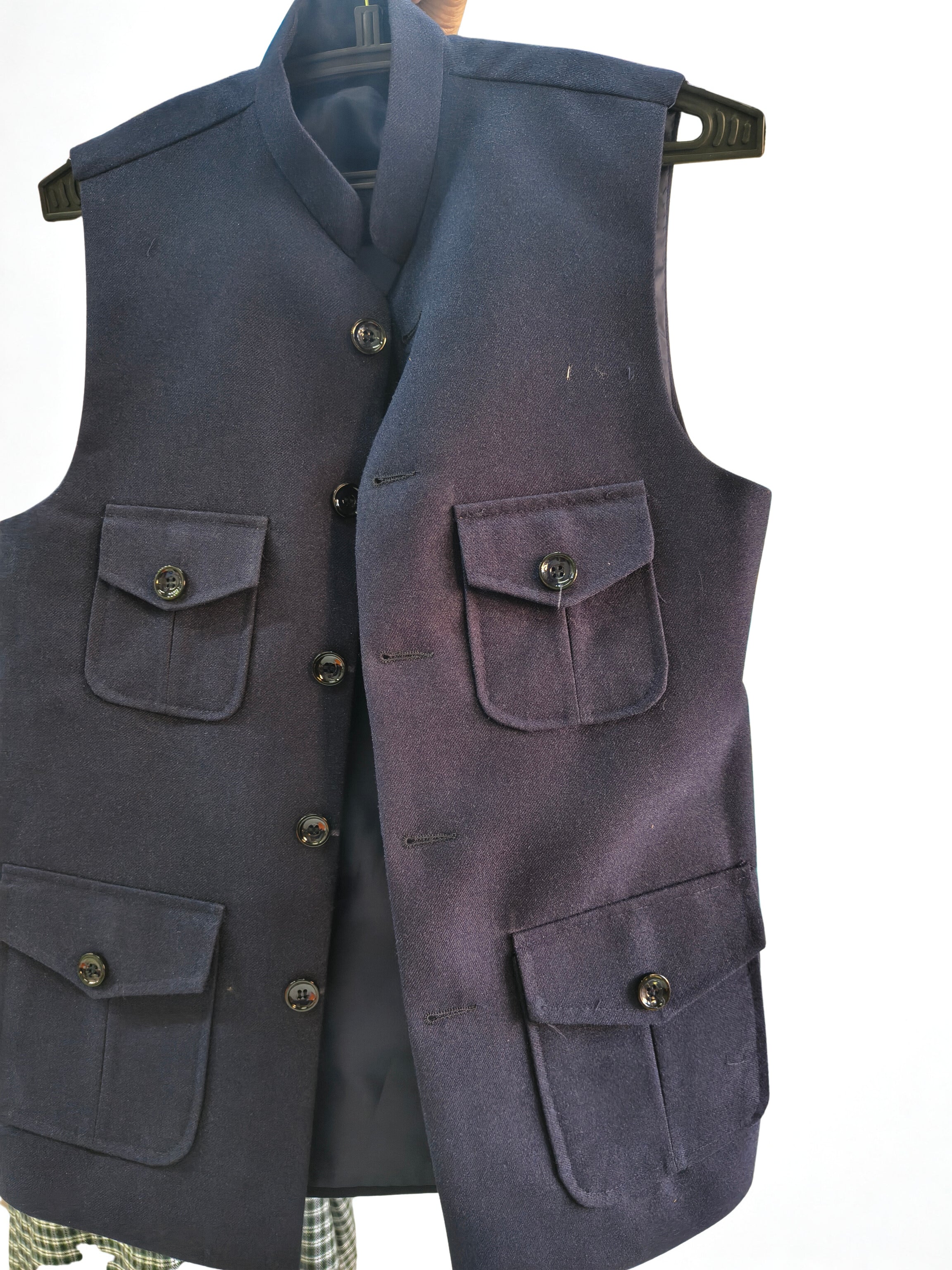 Men's Navy Blue Nehru Waistcoat – Premium Ethnic Jacket