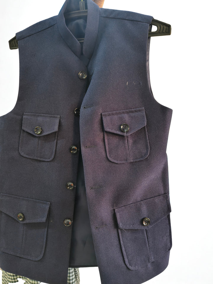 Men's Navy Blue Nehru Waistcoat – Premium Ethnic Jacket