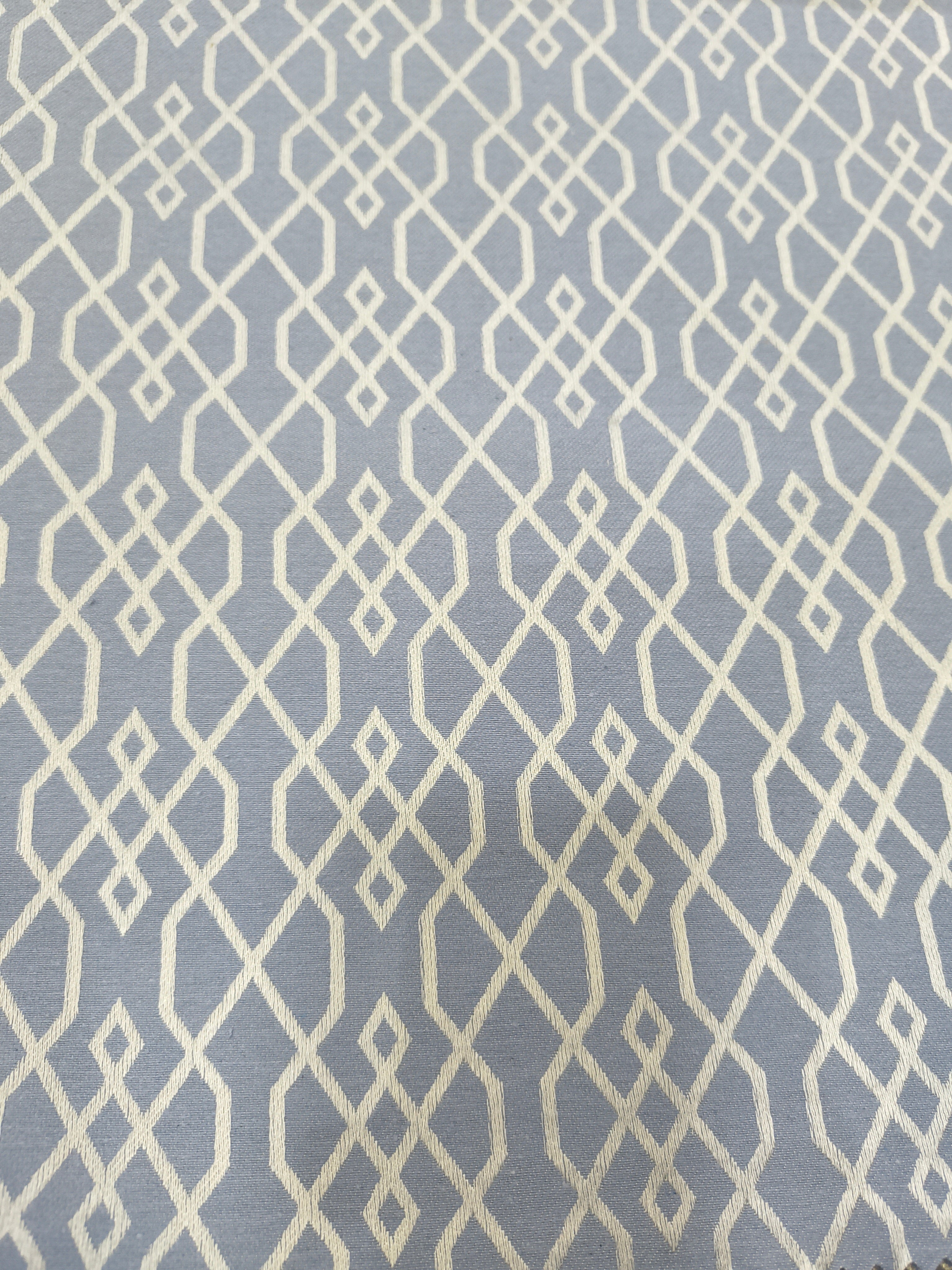Blue Geometric Pattern Curtain Fabric | Custom Length | Sold Per Metre