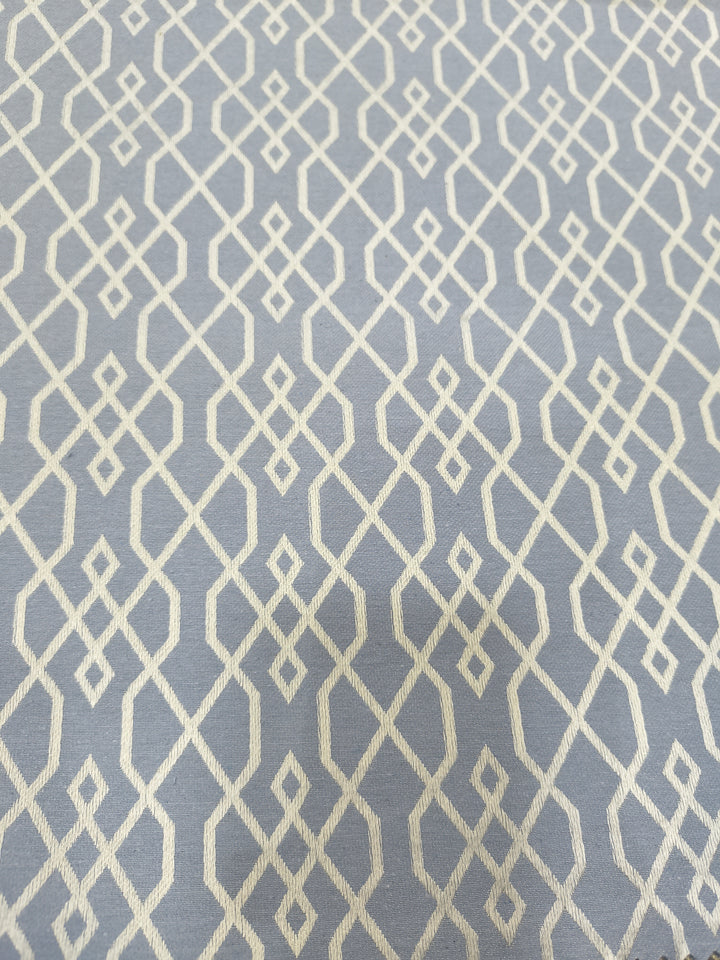 Blue Geometric Pattern Curtain Fabric | Custom Length | Sold Per Metre