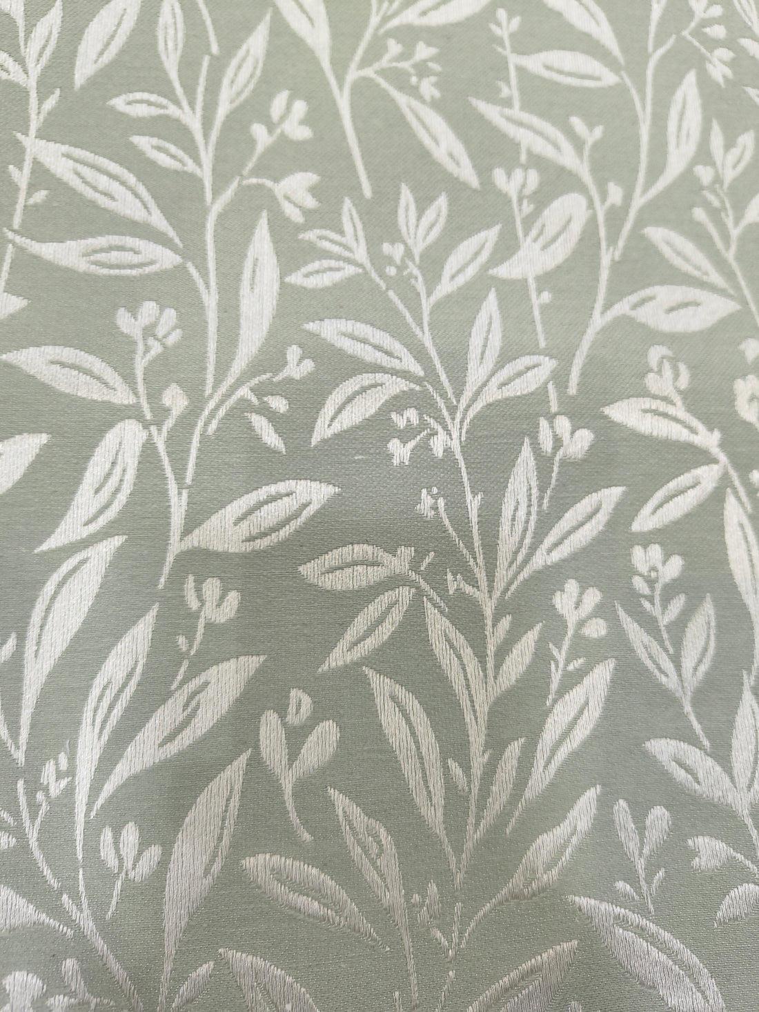 Green Leaf Pattern Curtain Fabric | Custom Length | Sold Per Metre