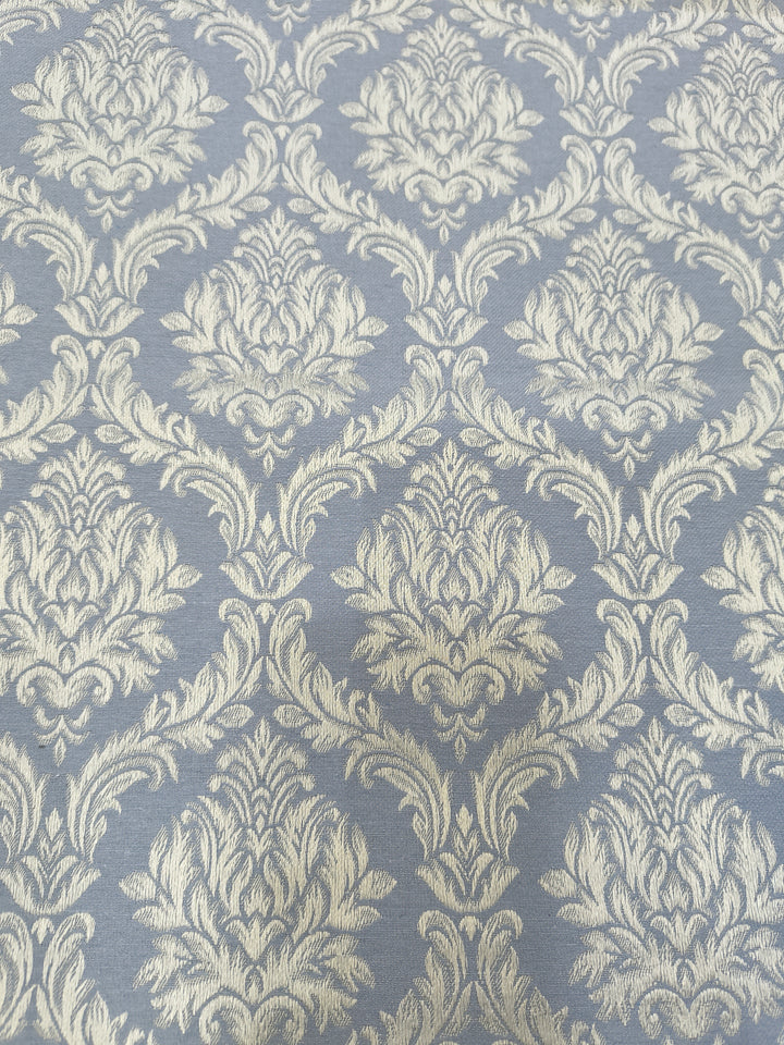 Blue Damask Curtain Fabric | Custom Length | Sold Per Metre
