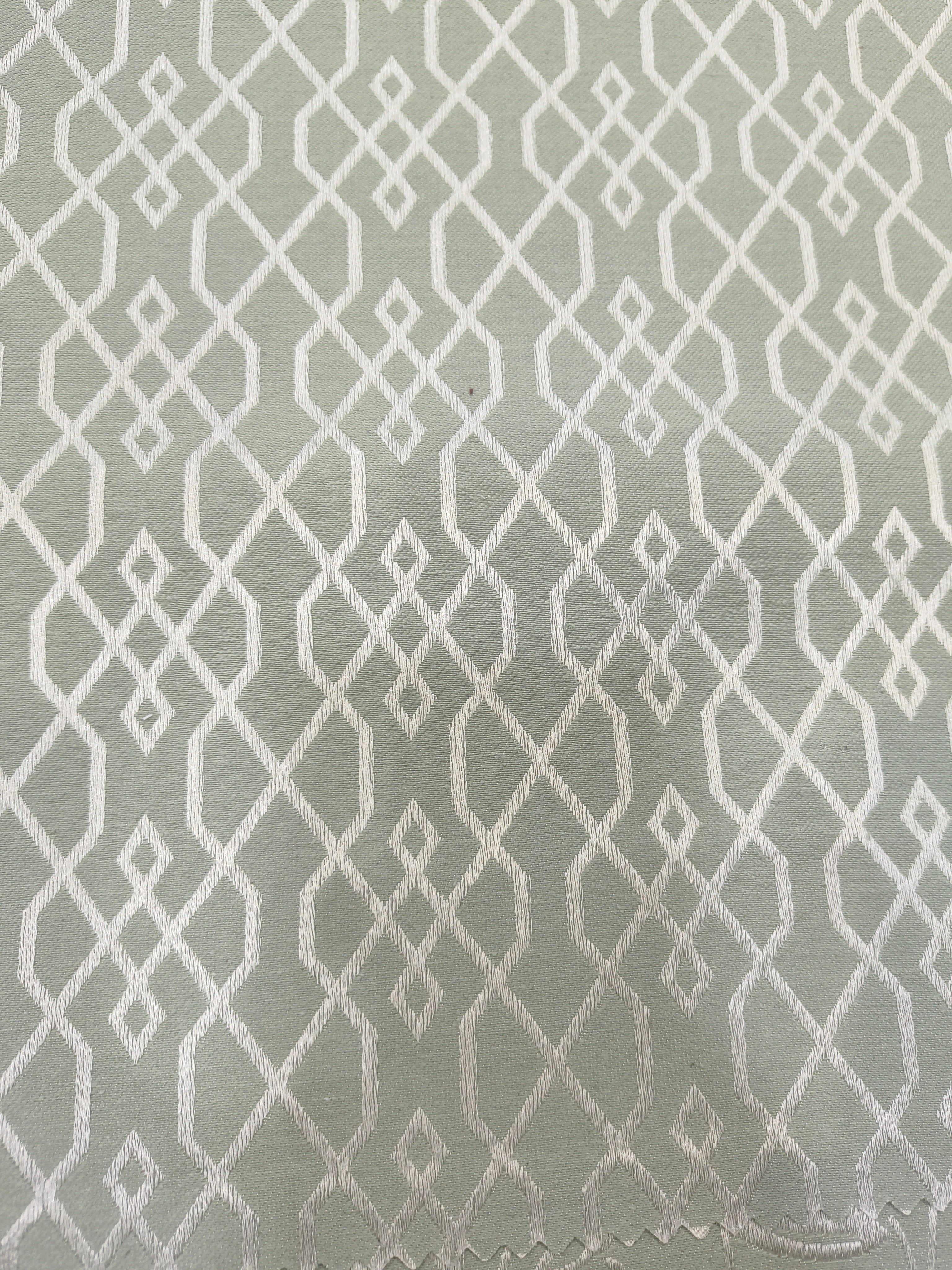 Green Geometric Pattern Curtain Fabric | Custom Length | Sold Per Metre