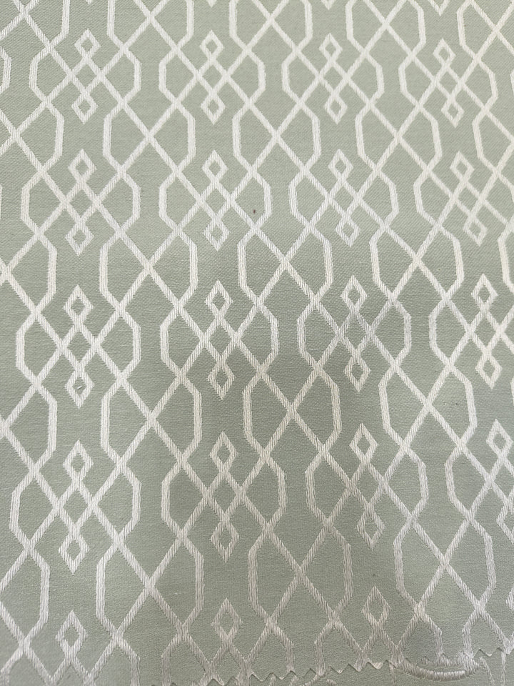 Green Geometric Pattern Curtain Fabric | Custom Length | Sold Per Metre
