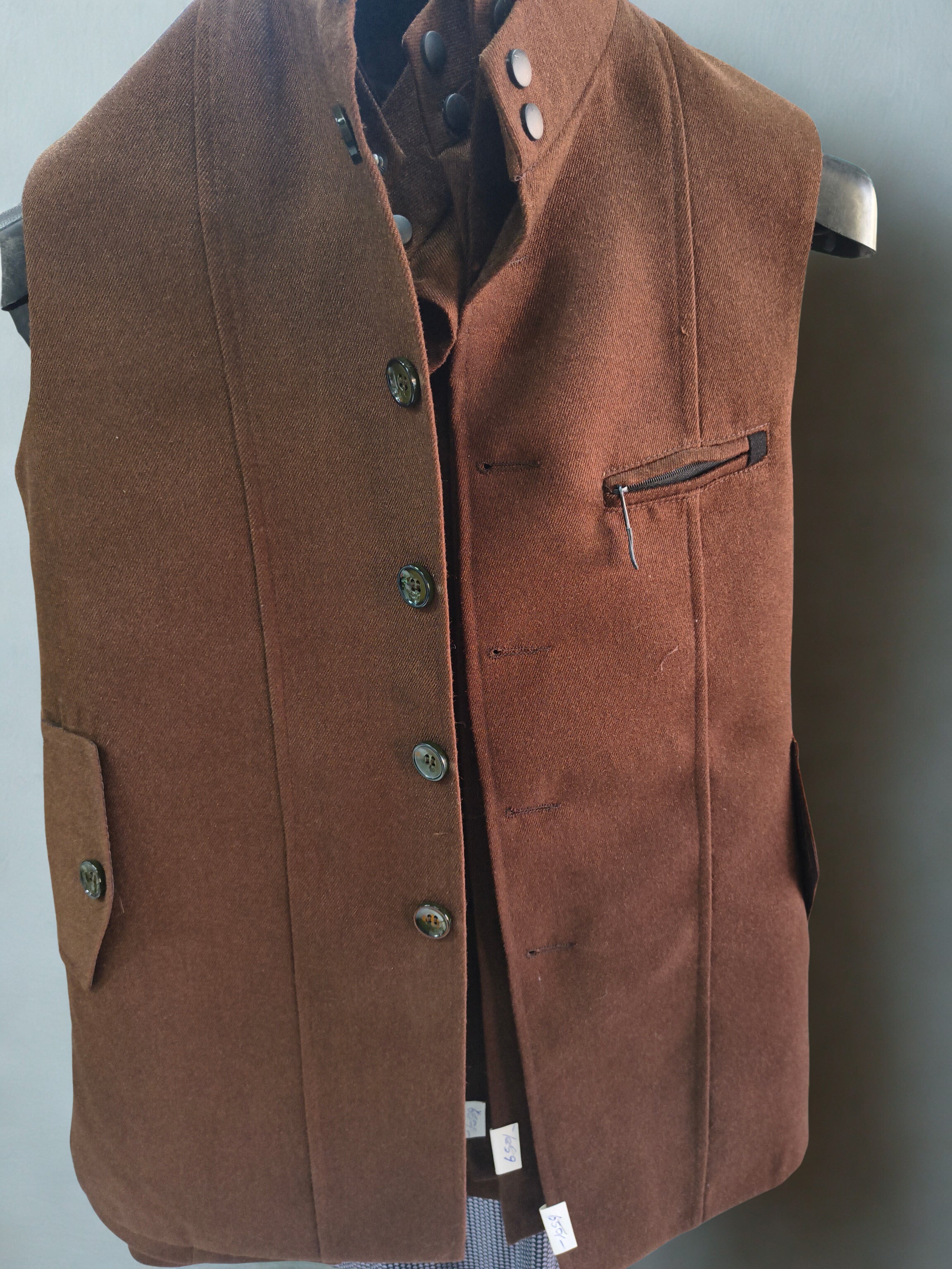 Men's Classic Brown Nehru Waistcoat – Premium Ethnic Jacket