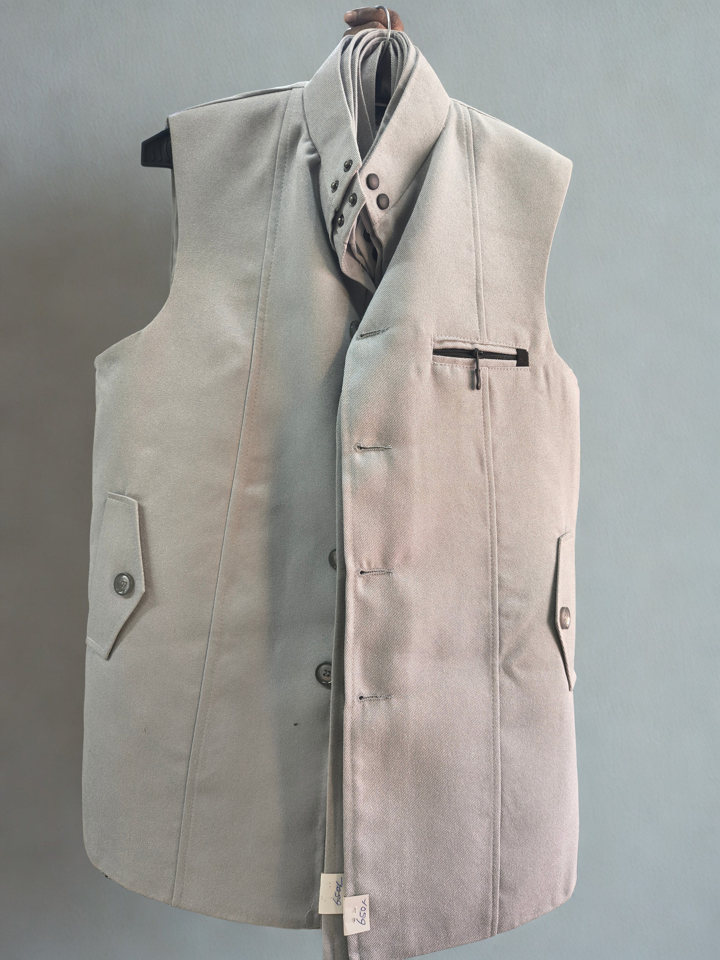 Men's Light Grey Nehru Waistcoat – Classic Ethnic Jacket