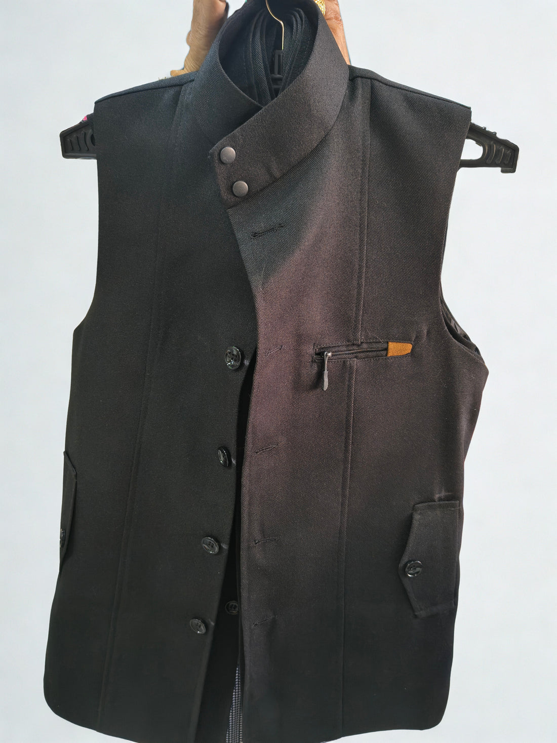 Men's Designer Black Nehru Waistcoat – Premium Ethnic Jacket