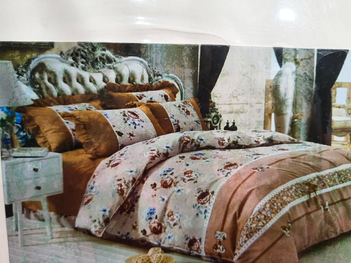 Monte Carlo Floral Cotton Bedsheet for Single Bed with 2 Pillow Covers