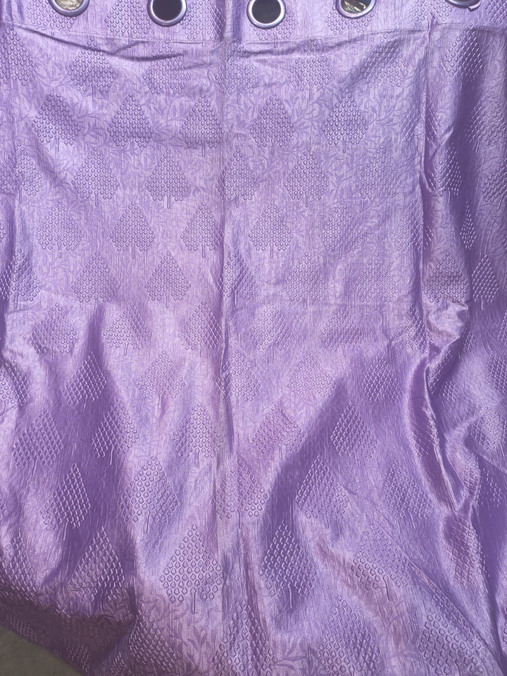 Purple Jacquard Pattern Curtain | 7 Feet | Eyelet Style | Price Per Piece