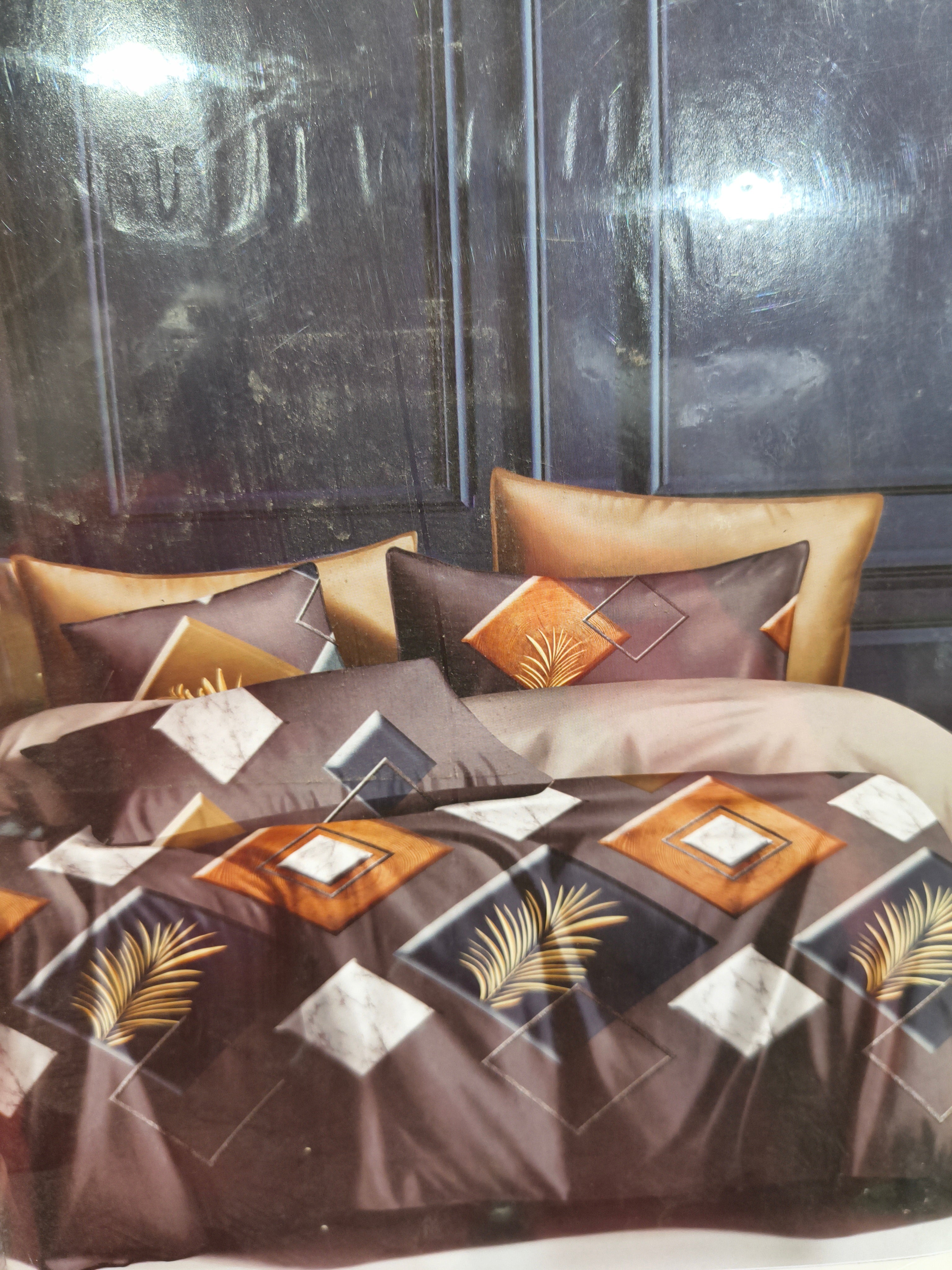 Monte Carlo Single Bed Geometric Printed Cotton Bedsheet Set (1 Bedsheet + 2 Pillow Covers)