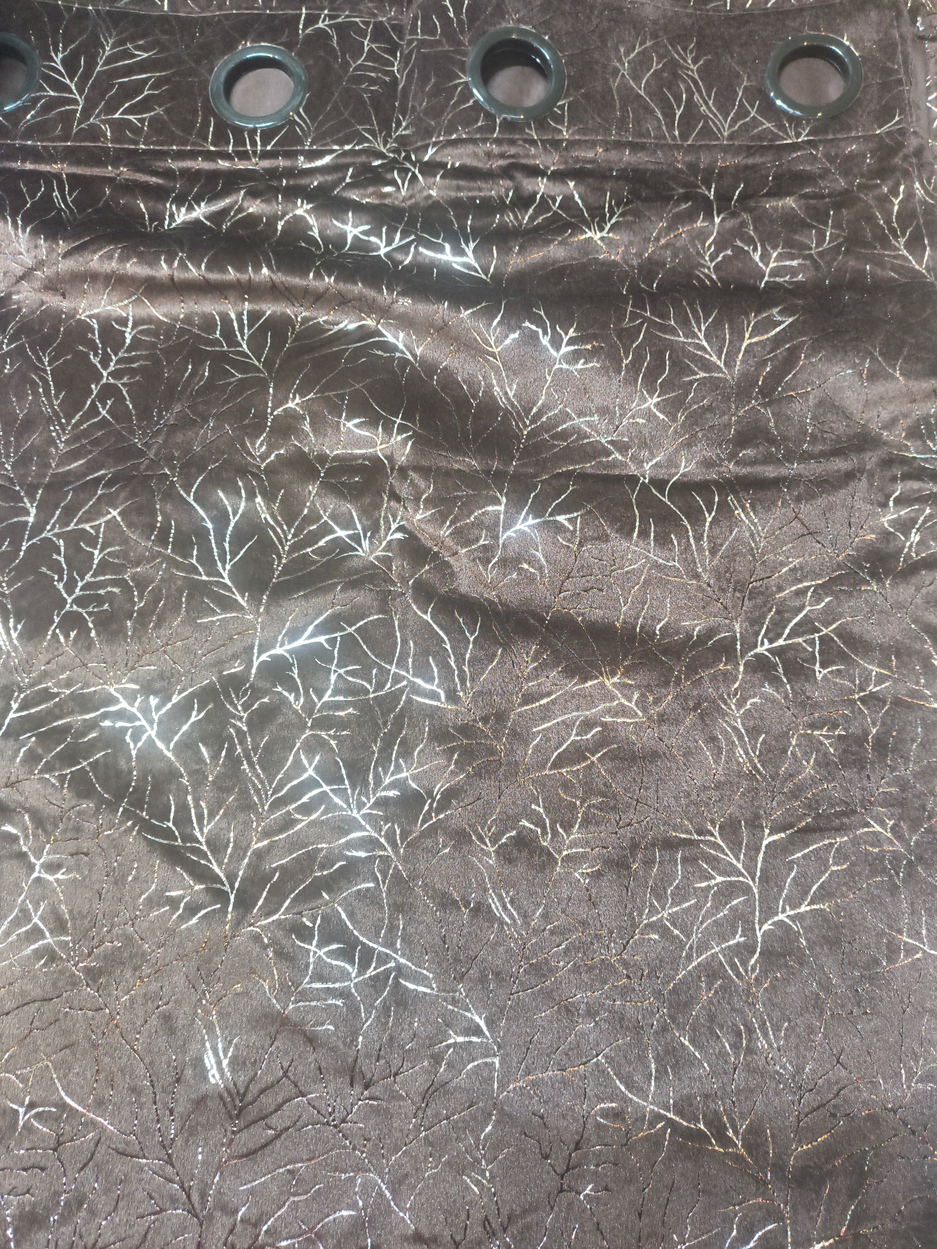 Brown Tree Pattern Curtain | 9 Feet | Eyelet Style | Price Per Piece