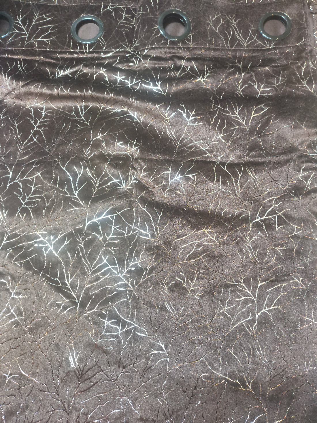 Brown Tree Pattern Curtain | 9 Feet | Eyelet Style | Price Per Piece
