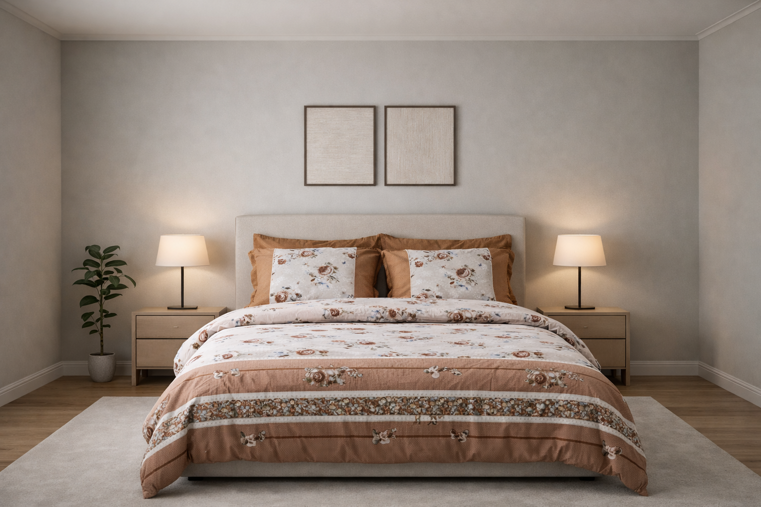 Monte Carlo Floral Cotton Bedsheet for Single Bed with 2 Pillow Covers
