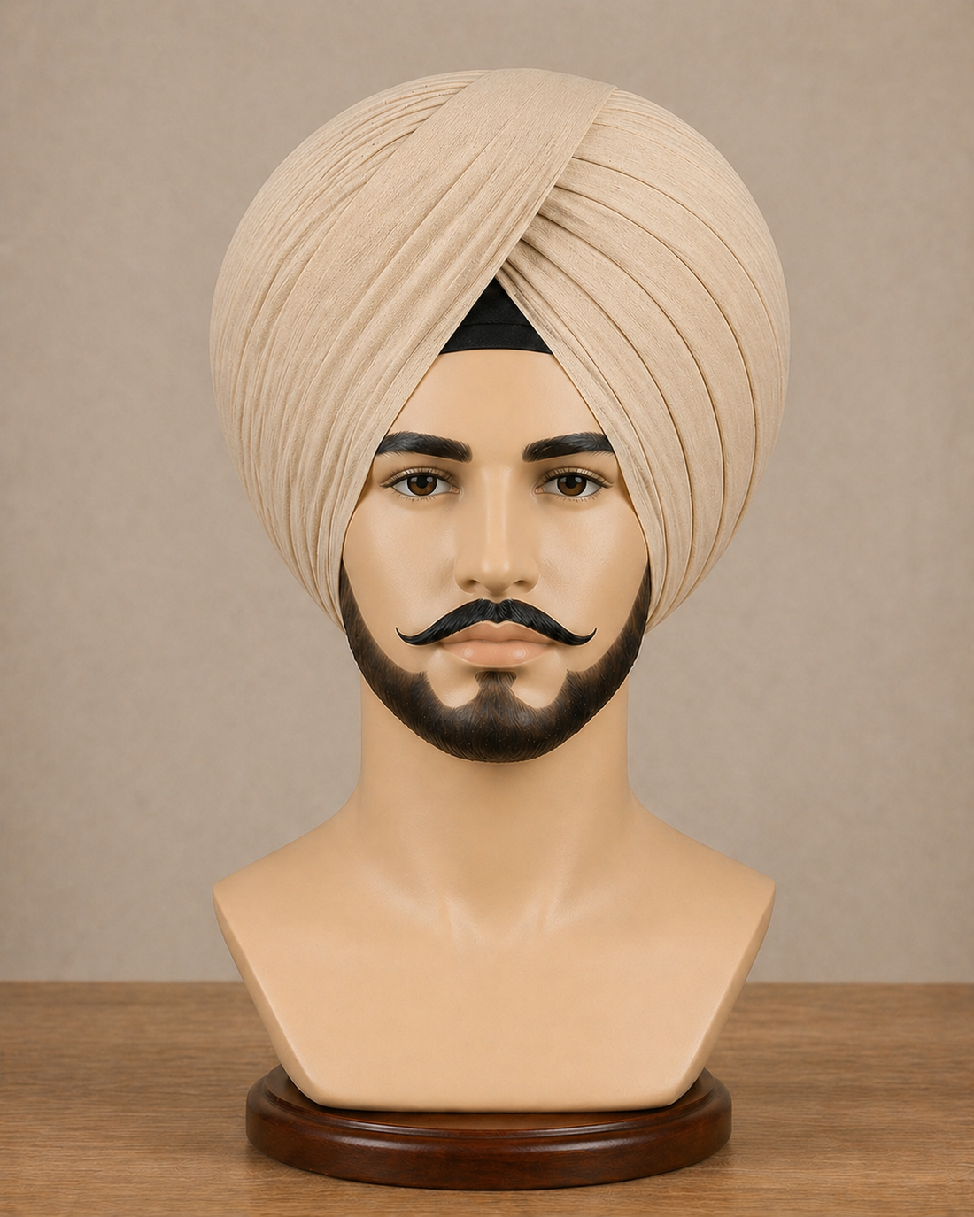 Beige Neela Ghora Turban Fabric – Premium Pagri Cloth
