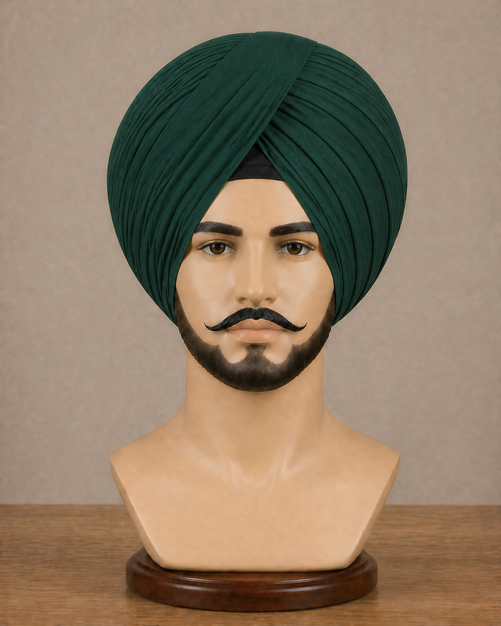 Bottle Green Neela Ghora Turban Fabric – Premium Pagri Cloth