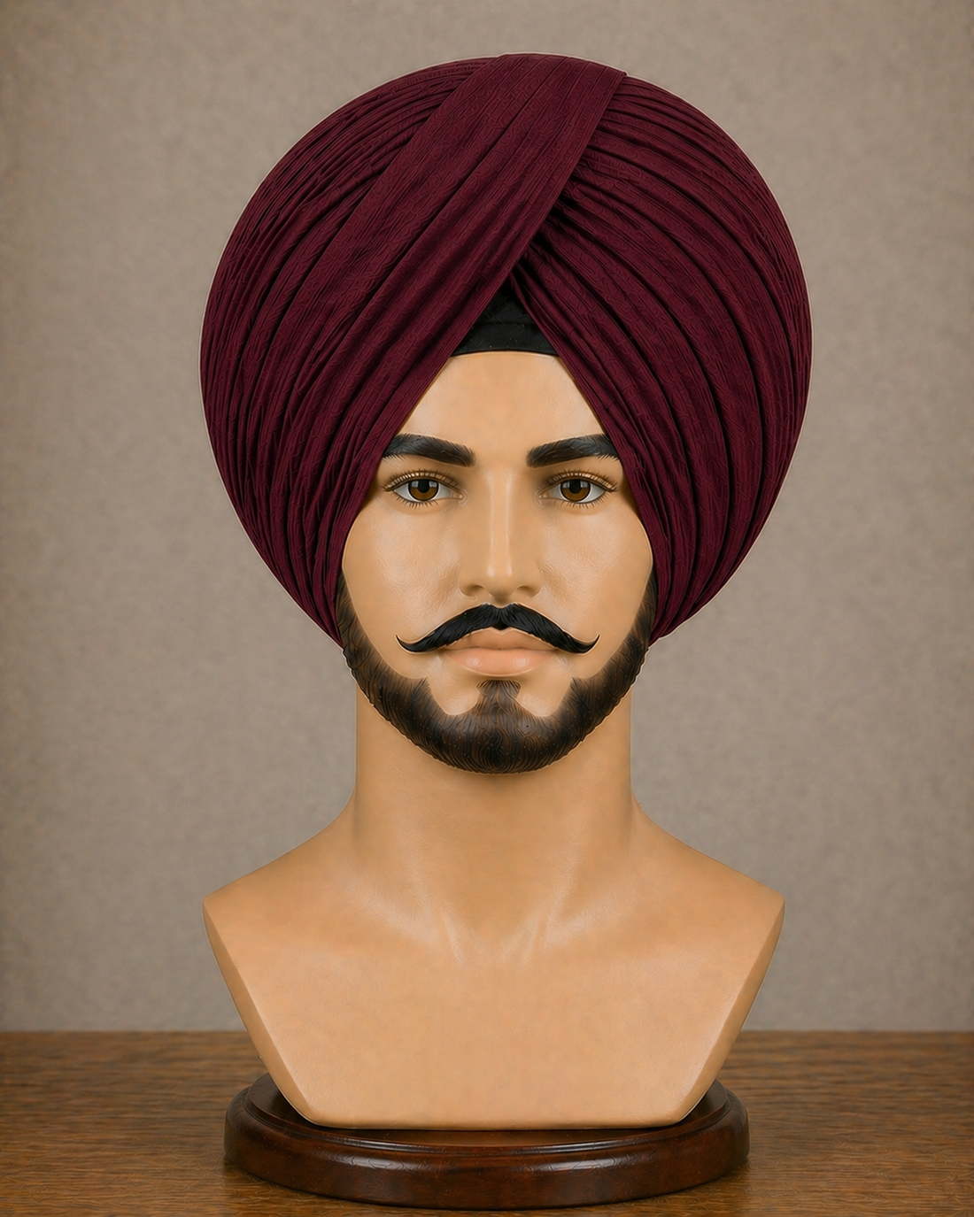 Burgundy Neela Ghora Turban Fabric – Premium Pagri Cloth