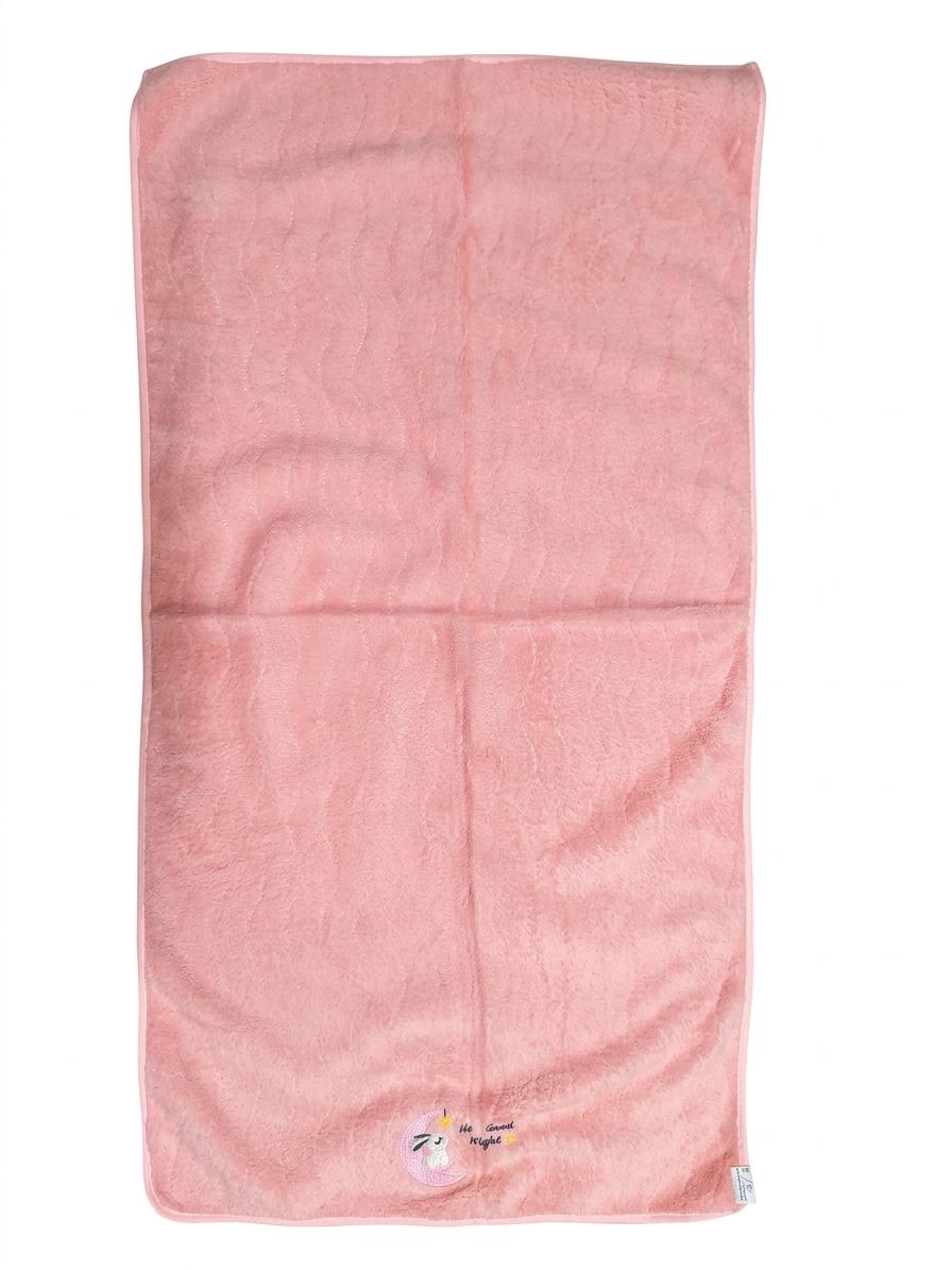 Soft Microfiber Baby Towel Lightweight Quick Dry Cute Embroidery Pink