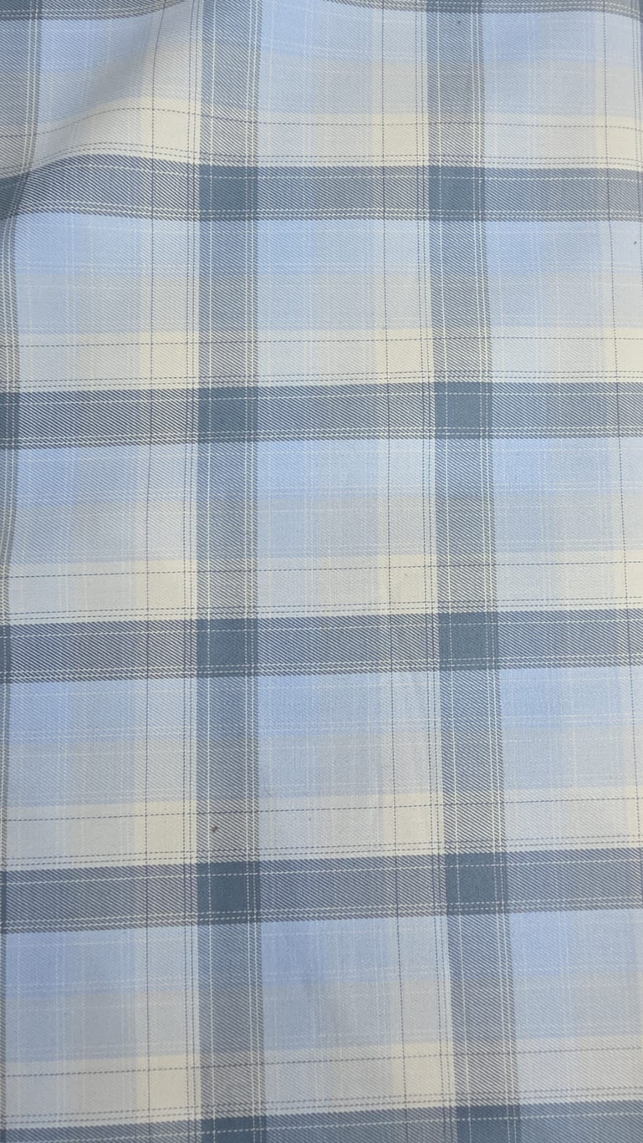 Raymond Shirt Fabric 1.6 Metre Cut – Light Blue & Grey Check Pattern (Unstitched)