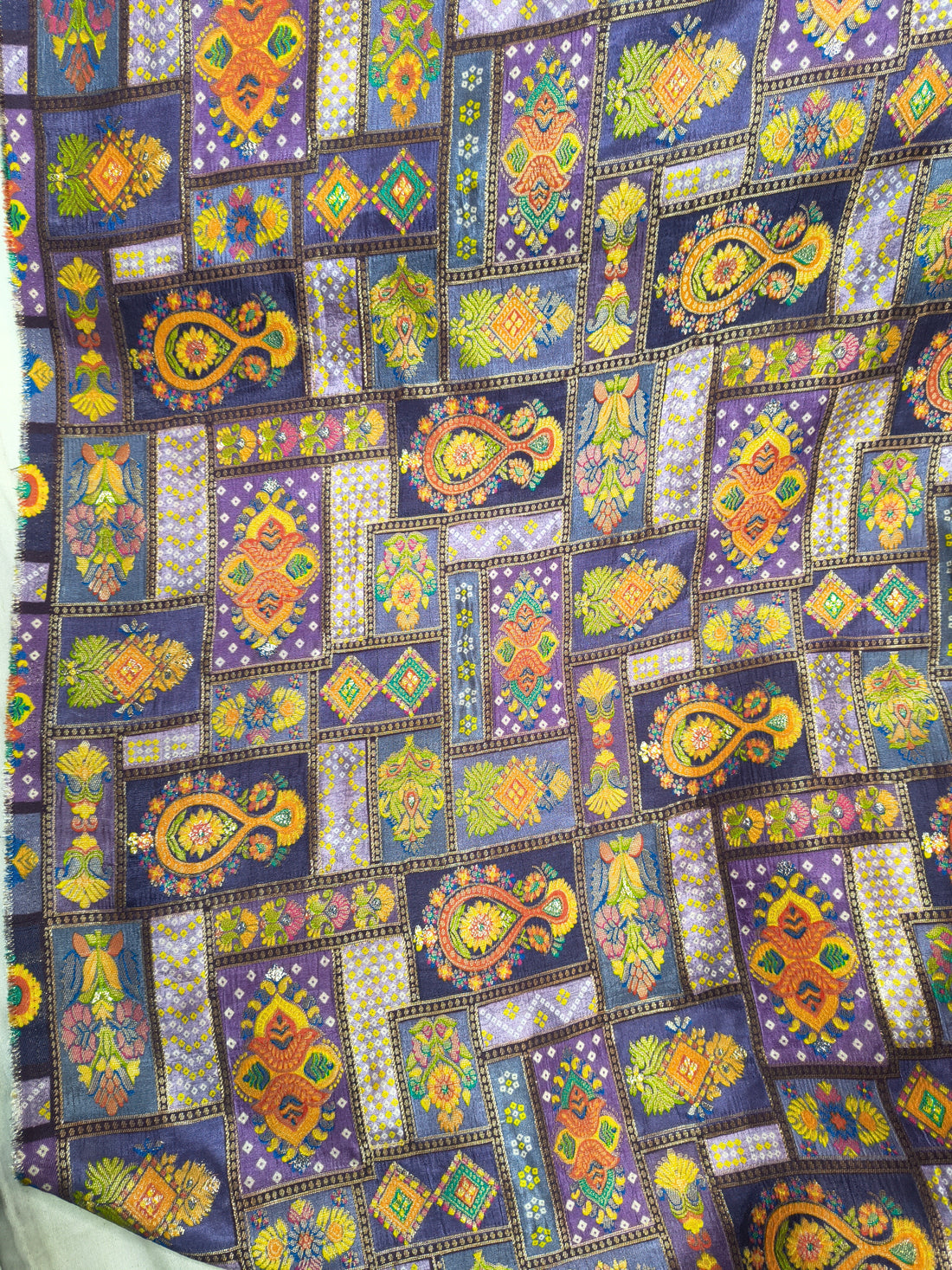 Multicolor Patchwork Embroidered Fabric (Per Meter)