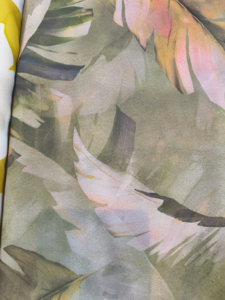 Pastel Abstract Printed Georgette Fabric (Per Meter)