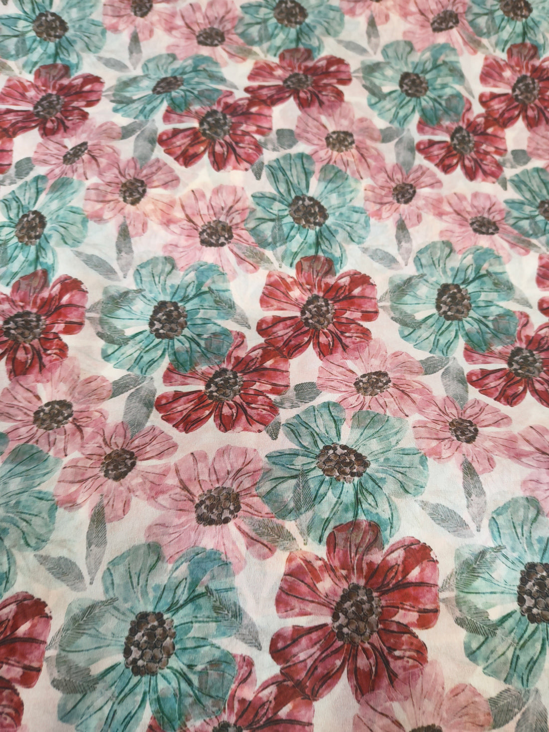 Multicolor Floral Printed Georgette Fabric (Per Meter)