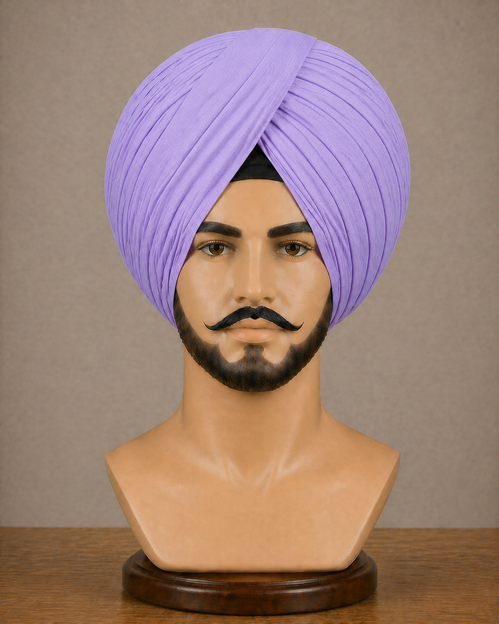 Lavender Neela Ghora Turban Fabric – Premium Pagri Cloth