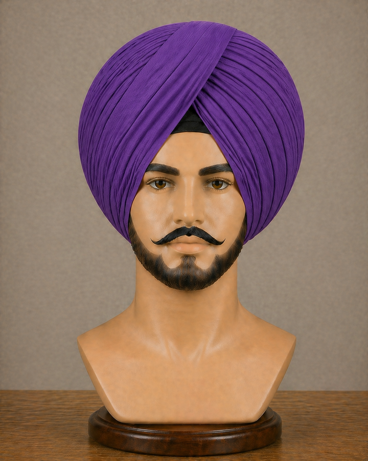 Purple Neela Ghora Turban Fabric – Premium Pagri Cloth