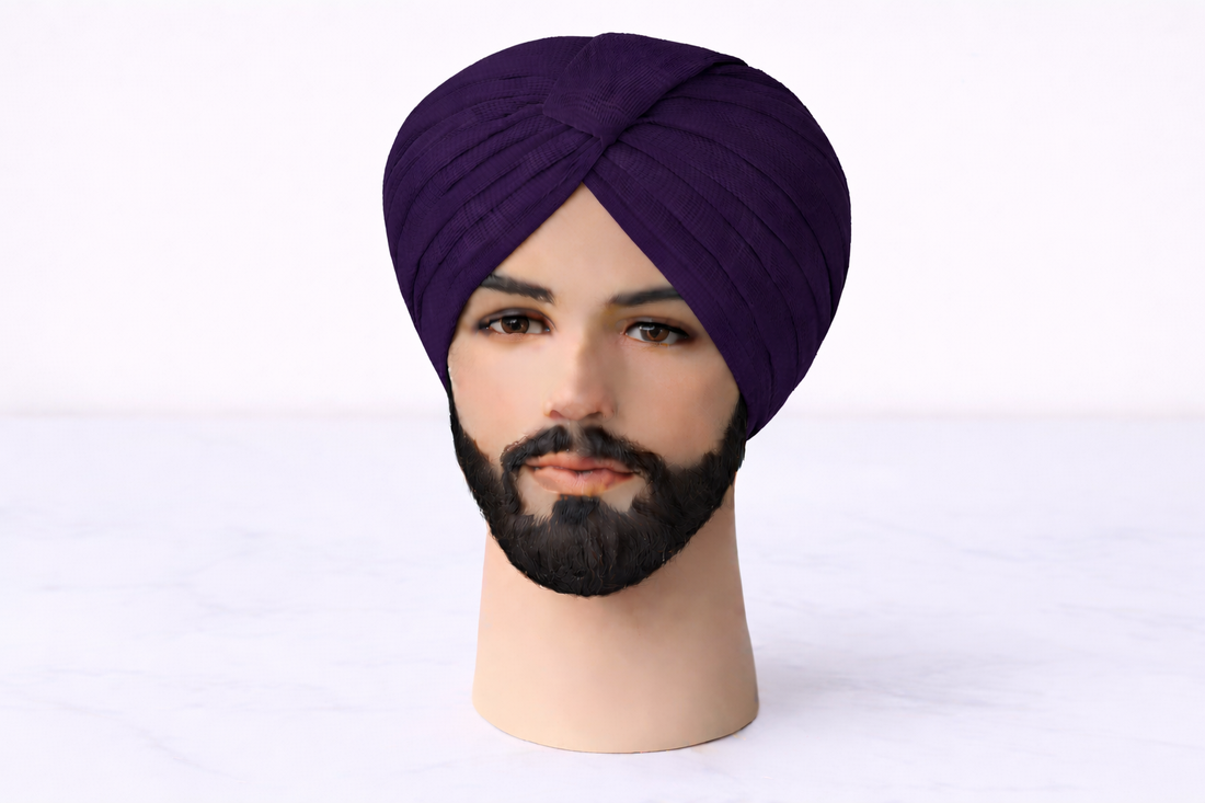Deep Purple Turban Fabric (Pagdi Cloth)