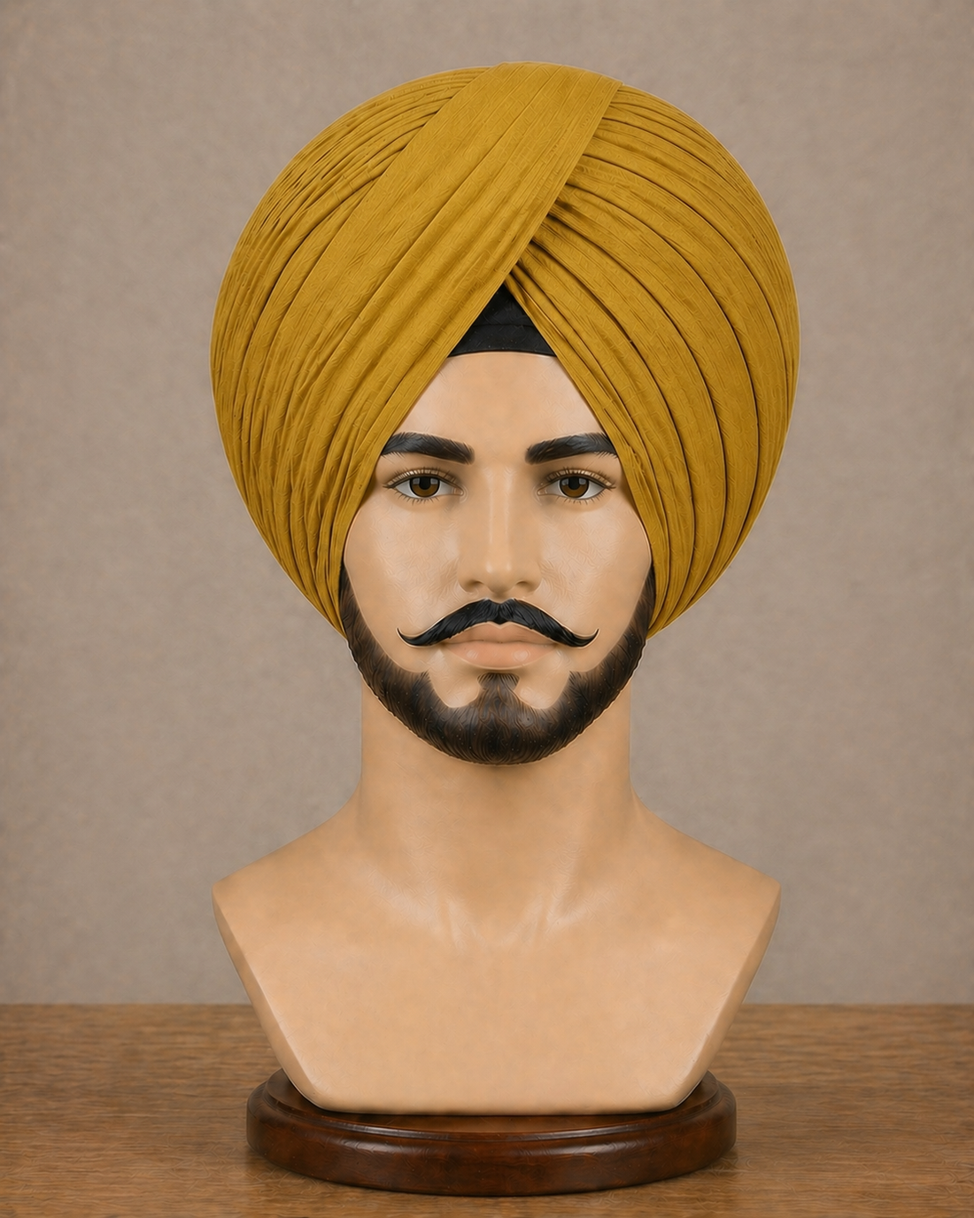 Mustard Neela Ghora Turban Fabric – Premium Pagri Cloth