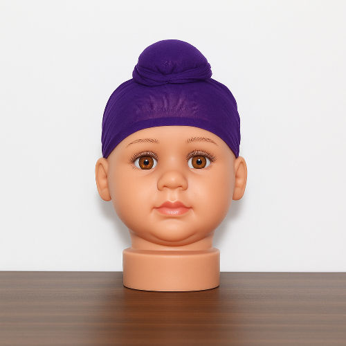 Purple Cotton Tani Patka for Kids – Soft Sikh Head Scarf
