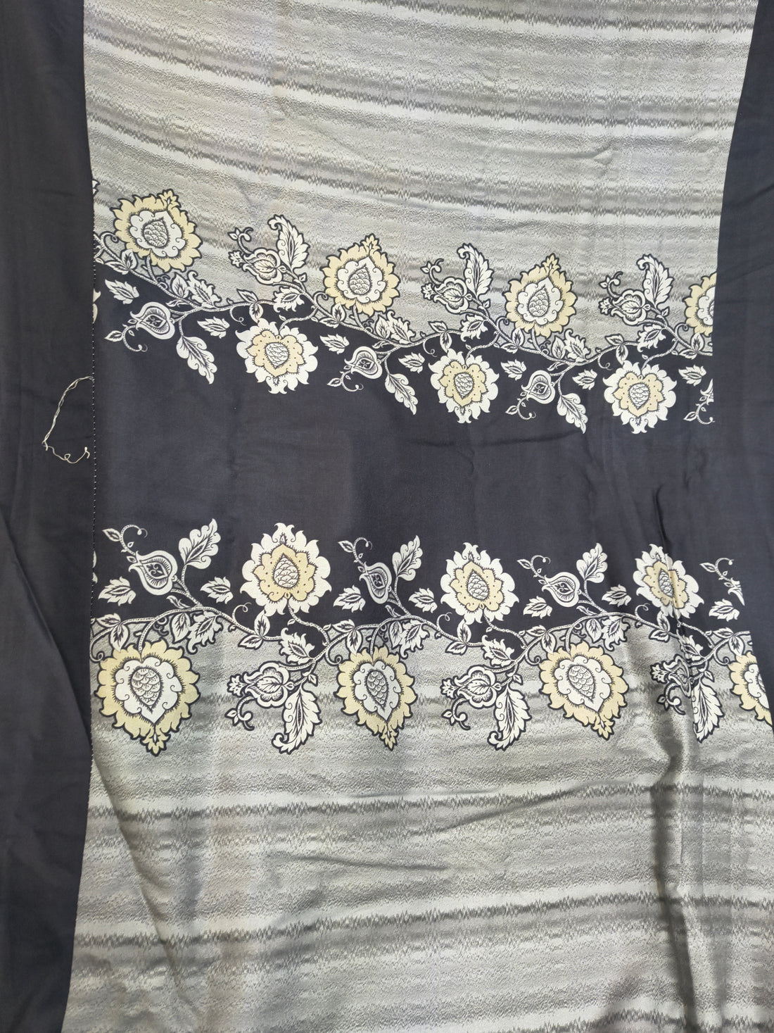 Grey Printed Unstitched Pashmina Suit Fabric with Chinnon Dupatta