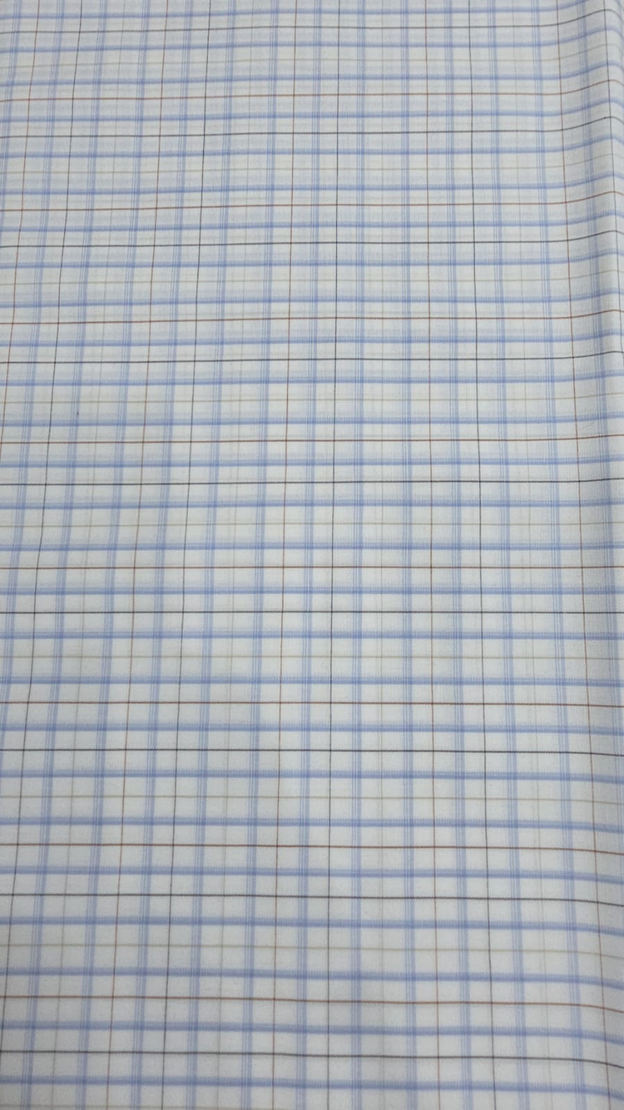 Raymond Shirt Fabric 1.6 Metre Cut – White Base Blue & Brown Check (Unstitched)