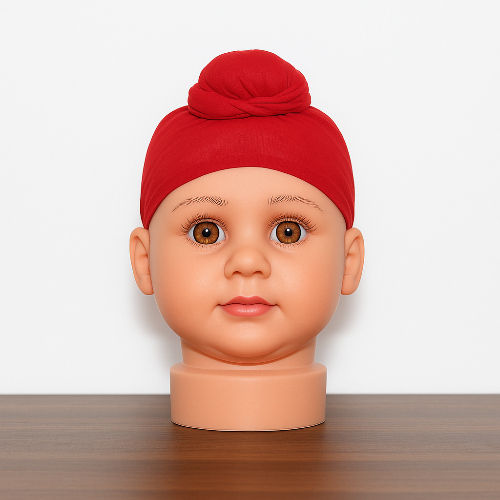 Red Cotton Tani Patka for Kids – Soft Sikh Head Scarf