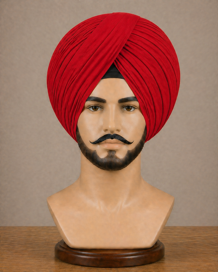 Red Neela Ghora Turban Fabric – Premium Pagri Cloth