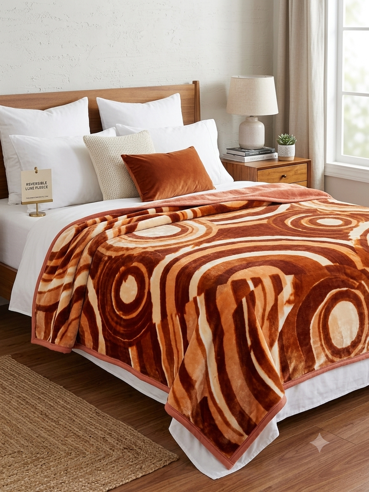 Amber Swirl Velvet Double Blanket