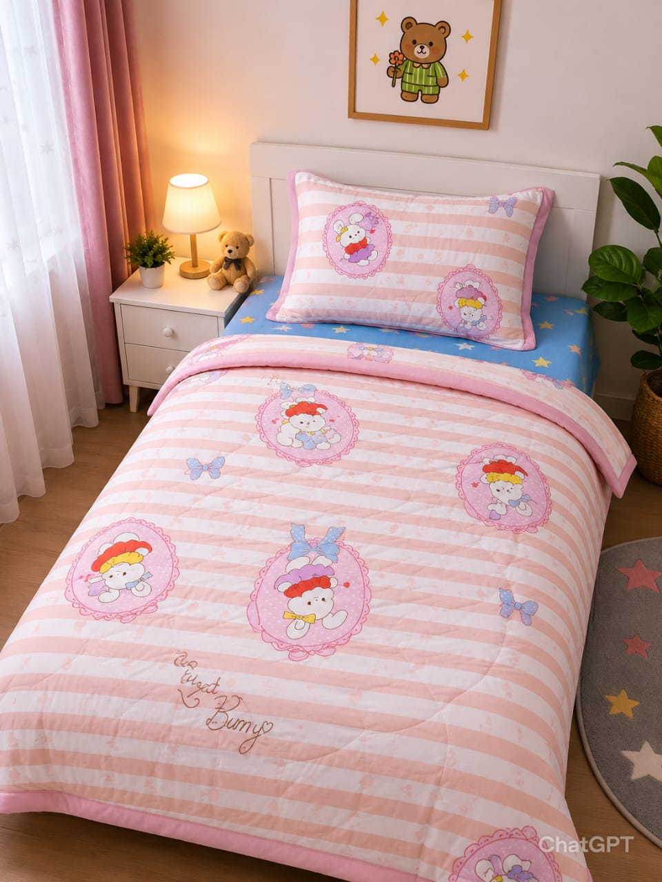 🐰 Kids Bunny Comforter Set – Soft, Cute & Cozy