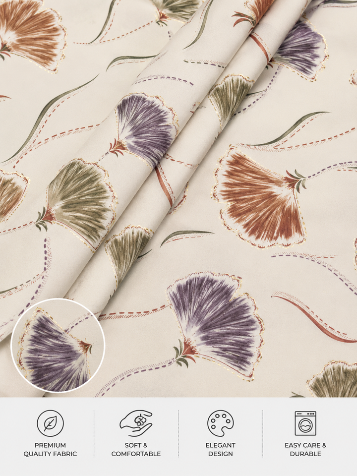 Premium Gold Foil Rayon Fabric – 5 Meter Cut Piece