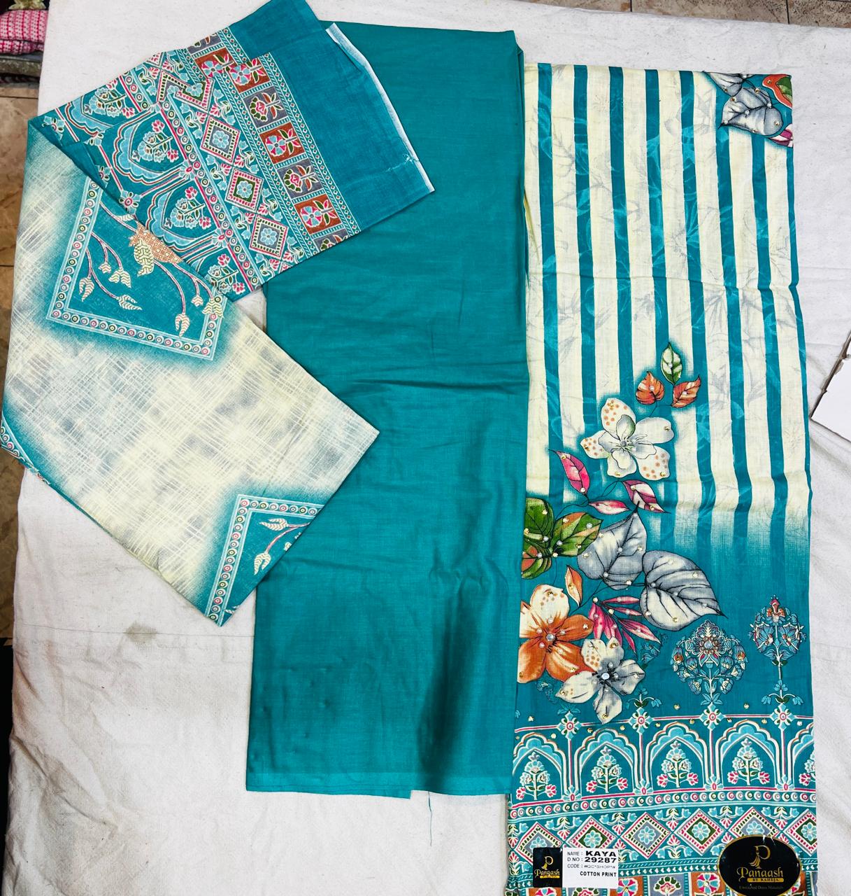 Teal Bloom Striped suit