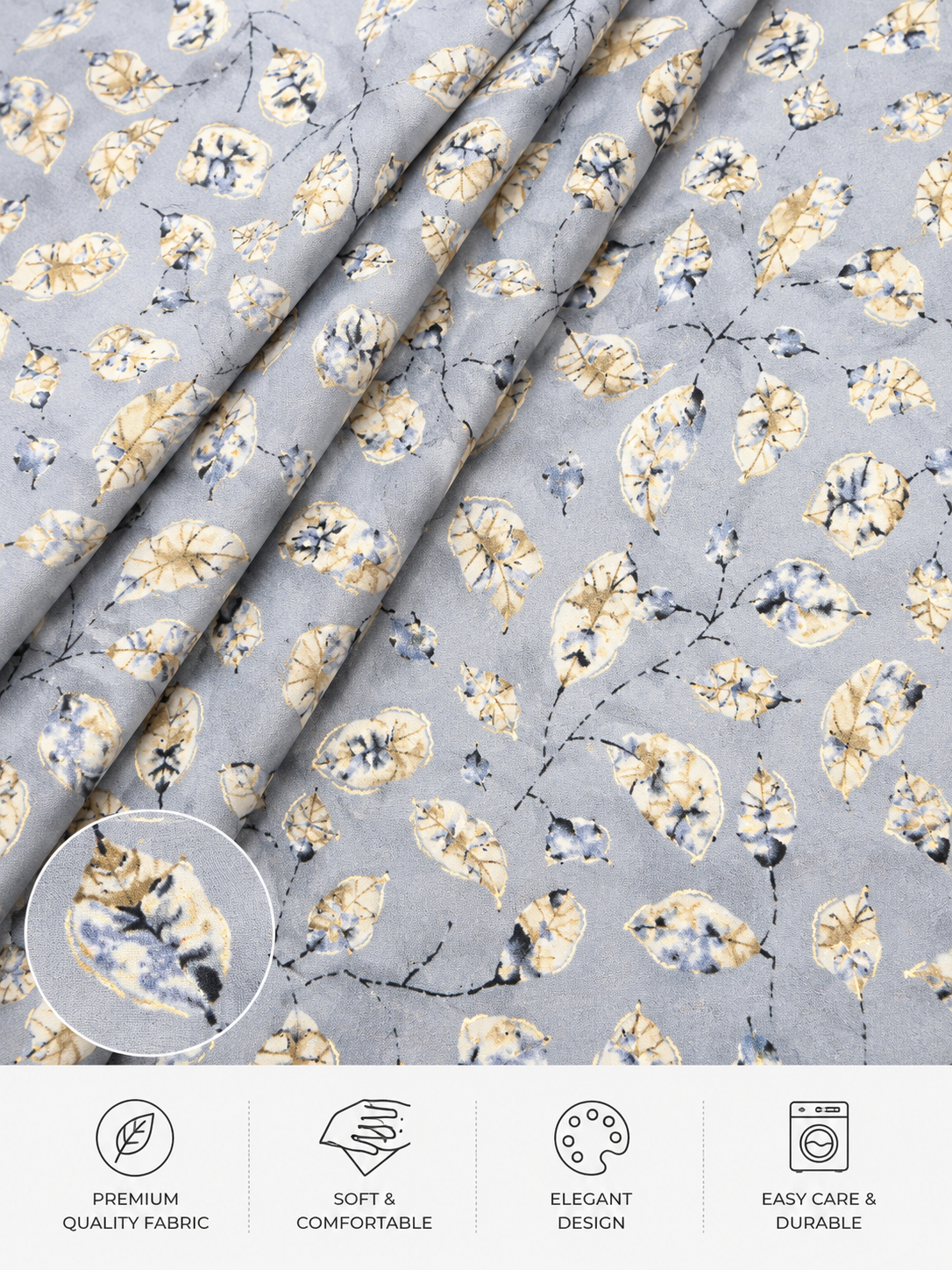 Gold Foil Rayon Fabric – 5 Meter Cut Piece