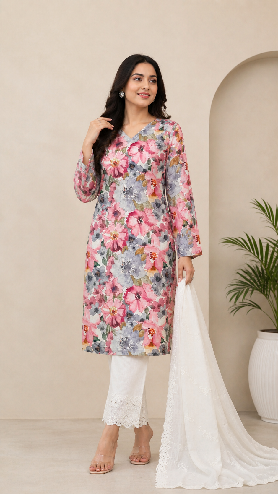 Pure Cambric Cotton Floral Suit Set 🌸