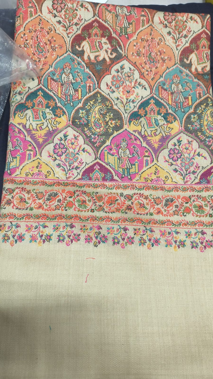 Heritage Multicolor Woven Shawl with Traditional Motifs