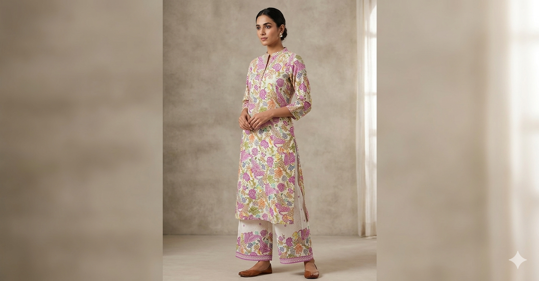 Floral Symphony Mal Cotton Unstitched Suit Set