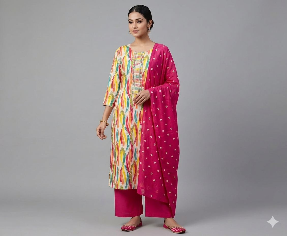 Vibrant Abstract Multi-Color Suit