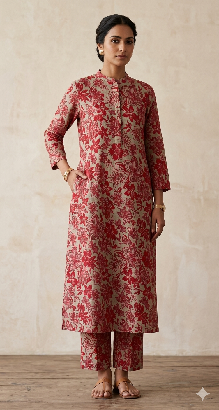 Allover printed suit for