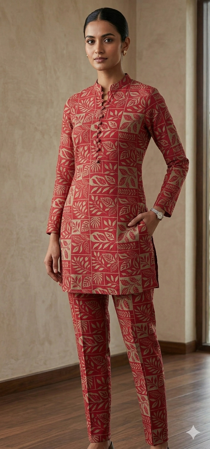 Allover printed suit cotton