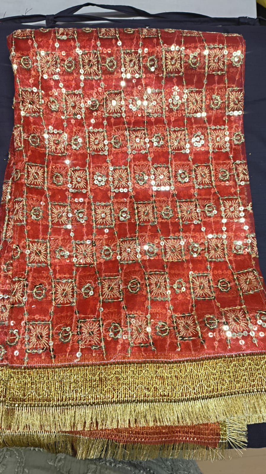 Mata Rani Chunri – Premium Heavy Sequin & Thread Work