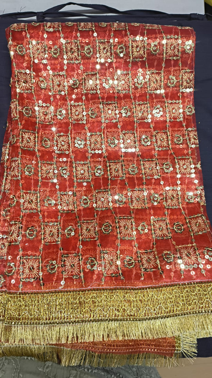 Mata Rani Chunri – Premium Heavy Sequin & Thread Work