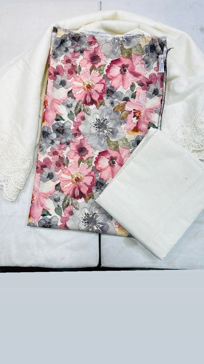 Pure Cambric Cotton Floral Suit Set 🌸